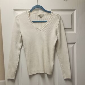 St. John's Bay Women's V-Neck Sweater - Cream